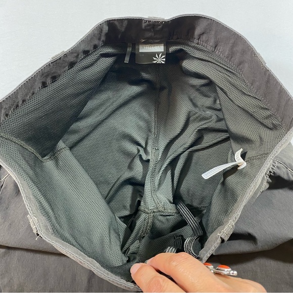 ATHLETA Dipper Mini Skort Golf Skirt pockets Drawstring waist 32 Olive c… - Picture 5 of 15